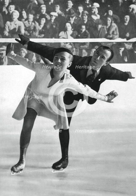 Pairs figure skating, Winter Olympic Games, Garmisch-Partenkirchen, Germany, 1936. Artist: Unknown