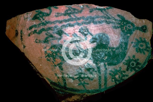 Pakistani sherd painted with stylised humped bull, 18th century BC. Artist: Unknown