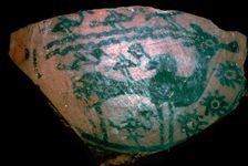 Pakistani sherd painted with stylised humped bull, 18th century BC