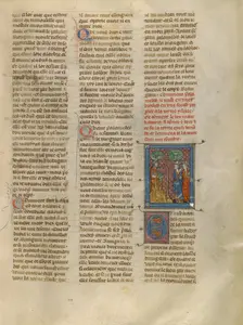 Palamedes before King Mark and Iseult, about 1320-1340. Creator: Unknown