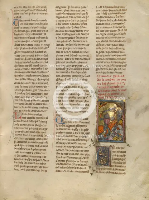 Palamedes Fighting the Knights of the Round Table, about 1320-1340. Creator: Unknown.