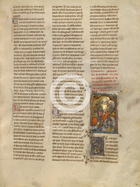 Palamedes Fighting the Knights of the Round Table, about 1320-1340. Creator: Unknown.