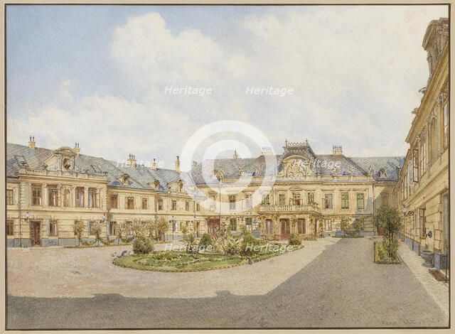 Palace of Archduke Karl Ludwig of Austria in Vienna, view of the courtyard, 1892. Creator: Alt, Franz (1821-1914).
