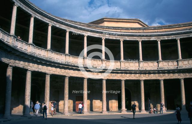 Palace of Charles V, Alhambra, Granada, Andalusia, Spain. Creator: Peter Thompson.