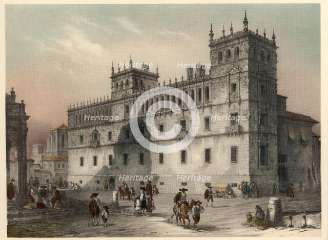 Palace of Condes de Monterrey in Salamanca, with scenes of life and traditional costumes of the t…