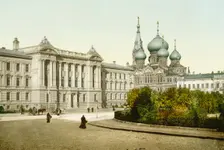 Palace of Justice and Church of St Panteleimon Monastery, Odessa, Russia, c1880s-c1890s