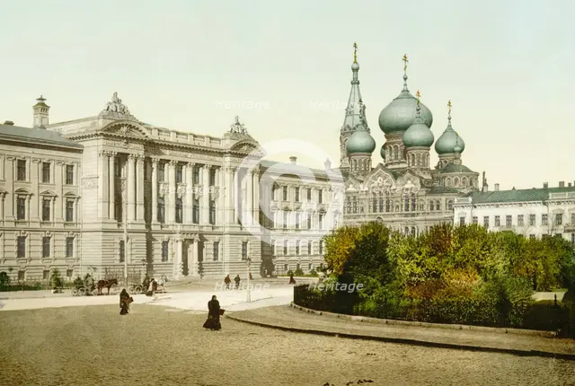 Palace of Justice and Church of St Panteleimon Monastery, Odessa, Russia, c1880s-c1890s. Artist: Unknown