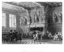 Palace of Justice, with fine carved chimney, Bruges 1840. Artist: W Wallis