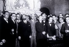 Palace of the Generalitat, Presidential Room, arrival to Madrid of the ministers of the Provision…