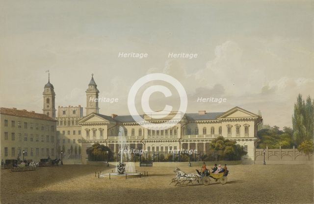 Palace of the Governor-General of Lithuania (Presidential Palace) in Vilnius, c1850.