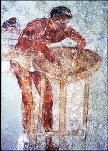 Palace of the Popes, fresco with a scene of preparing a banquet