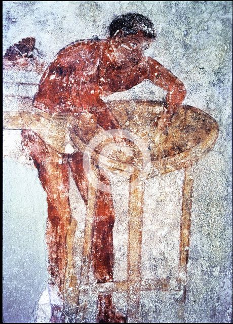 Palace of the Popes, fresco with a scene of preparing a banquet.