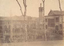 [Palace of the Shah, Paying respects to the Shah/Fete de Salam, Teheran, Iran [same a..., 1840s-60s. Creator: Possibly by Luigi Pesce