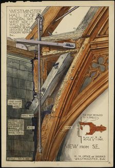Palace of Westminster, Westminster Hall, Parliament Square, Westminster, London, 1916 - 1920. Creator: Office of Works