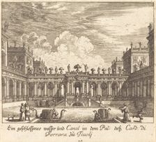 Palace and Canal, Cardinal di Ferrara, Tivoli, 1681. Creator: Melchior Küsel