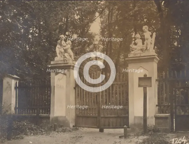 Palace and Park Complex - park gate, Czartoryski, Pulawy , 1919. Creator: Juliusz Klos.