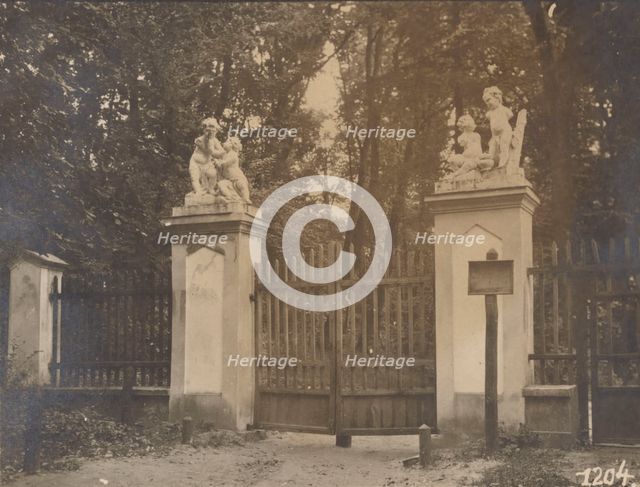 Palace and Park Complex - park gate, Czartoryski, Pulawy , 1919. Creator: Juliusz Klos.