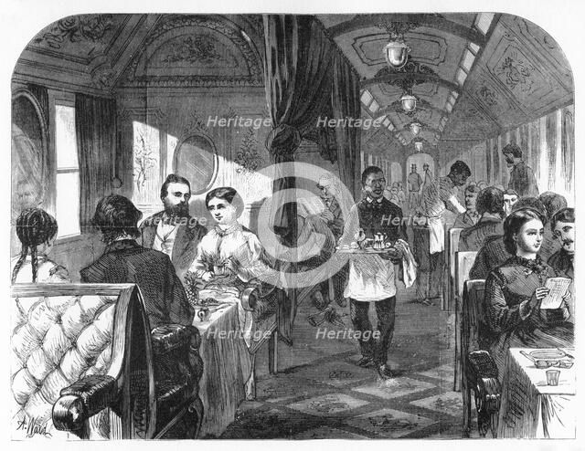 'Palace Hotel Car, Union Pacific Railroad', c1870.Artist: A R Ward