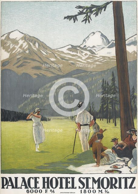Palace Hotel St. Moritz, 1921. Creator: Cardinaux; Emil (1877-1936).