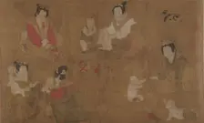 Palace Ladies Bathing Children, 11th century. Creator: Unknown
