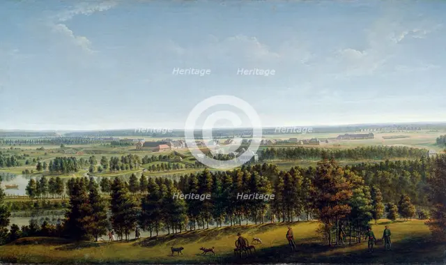 'Palace Park as Seen from the Gatchina Palace', 1790s.  Artist: Johann Jakob Mettenleiter