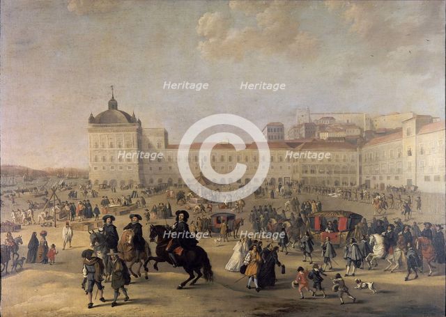 Palace Square (Terreiro do Paço) of Lisbon, 1650. Artist: Stoop, Dirk (1615-1686)