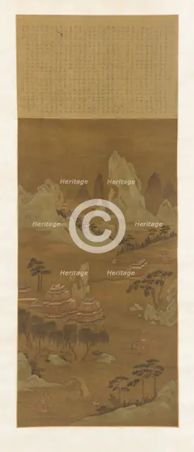 Palaces on the Shore of a Lake, Ming or Qing dynasty, 18th century. Creators: Unknown, Wen Zhengming.