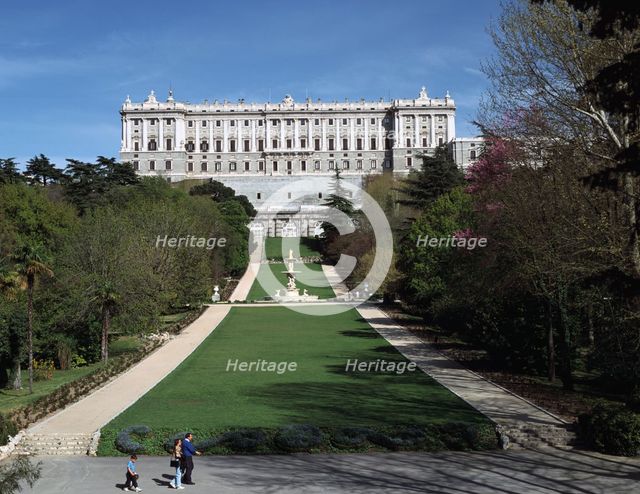 Palacio Real and Campo del Moro, Madrid, Spain. Creator: Peter Thompson.