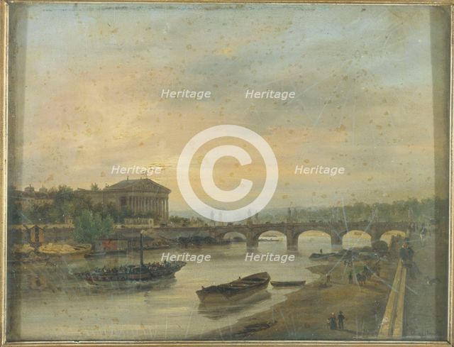 Palais Bourbon and the Pont Louis-XVI (Pont de la Concorde), 1826. Creator: Giuseppe Canella.