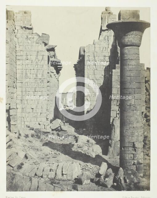 Palais de Karnak, Cour des Bubastites et Entrée Principale de la Salle Hypostyle; Thèbes, 1849/51. Creator: Maxime du Camp.