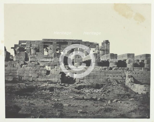 Palais de Karnak, Entrée Méridionale de la Salle Hypostyle; Thèbes, 1849/51, printed 1852. Creator: Maxime du Camp.