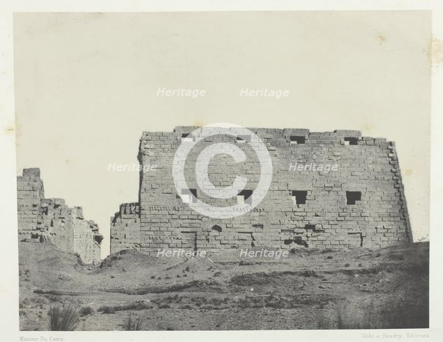 Palais de Karnak, Grands Pylones du Sud-Ouest; Thèbes, 1849/51, printed 1852. Creator: Maxime du Camp.