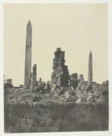 Palais de Karnak, Les Obélisques; Thèbes, 1849/51, printed 1852. Creator: Maxime du Camp