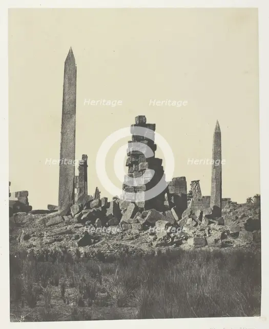 Palais de Karnak, Les Obélisques; Thèbes, 1849/51, printed 1852. Creator: Maxime du Camp.