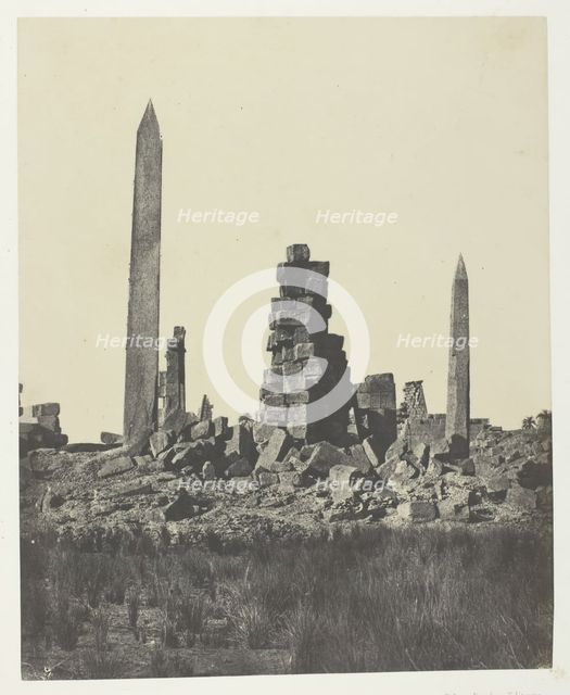 Palais de Karnak, Les Obélisques; Thèbes, 1849/51, printed 1852. Creator: Maxime du Camp.