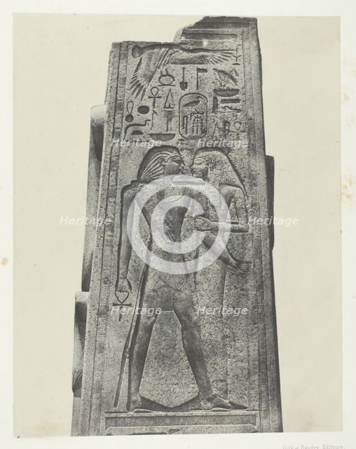 Palais de Karnak, Pilier Devant le Sanctuaire de Granit; Thèbes, 1849/51, printed 1852. Creator: Maxime du Camp.