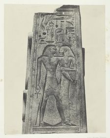 Palais de Karnak, Pilier Devant le Sanctuaire de Granit; Thèbes, 1849/51, printed 1852. Creator: Maxime du Camp