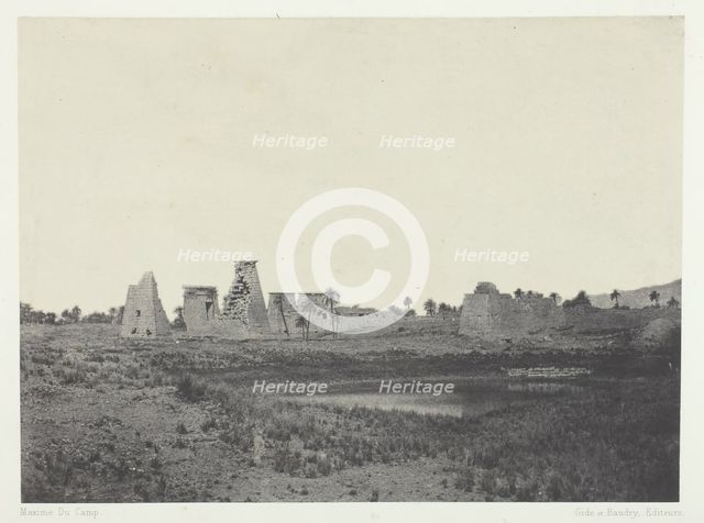 Palais de Karnak, Propylées du Sud; Thèbes, 1849/51, printed 1852. Creator: Maxime du Camp.