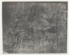 Palais de Karnak, Sculptures Extérieures du Sanctuaire de Granit; Thèbes, 1849/51, printed 1852. Creator: Maxime du Camp