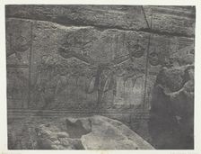 Palais de Karnak, Sculptures Extérieures du Sanctuaire de Granit; Thèbes, 1849/51, printed 1852. Creator: Maxime du Camp