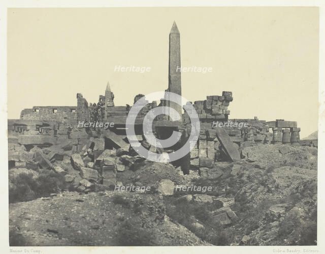 Palais de Karnak, Sanctuaire de Granit et Salle Hypostyle; Thèbes, 1849/51, printed 1852. Creator: Maxime du Camp.