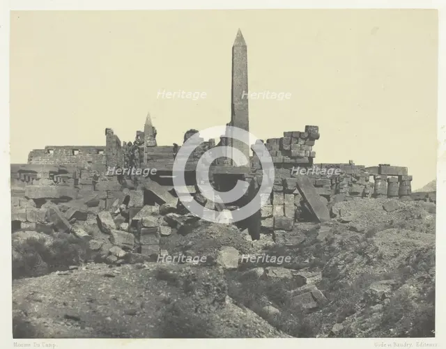 Palais de Karnak, Sanctuaire de Granit et Salle Hypostyle; Thèbes, 1849/51, printed 1852. Creator: Maxime du Camp.
