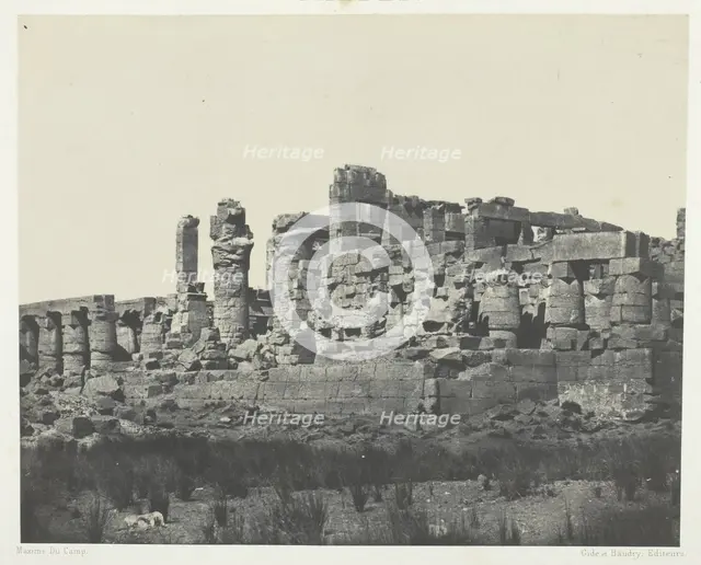 Palais de Karnak, Salle Hypostyle, Prise à l'Angle Nord-Est; Thèbes, 1849/51, printed 1852. Creator: Maxime du Camp.