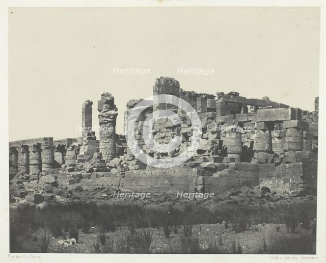 Palais de Karnak, Salle Hypostyle, Prise à l'Angle Nord-Est; Thèbes, 1849/51, printed 1852. Creator: Maxime du Camp.