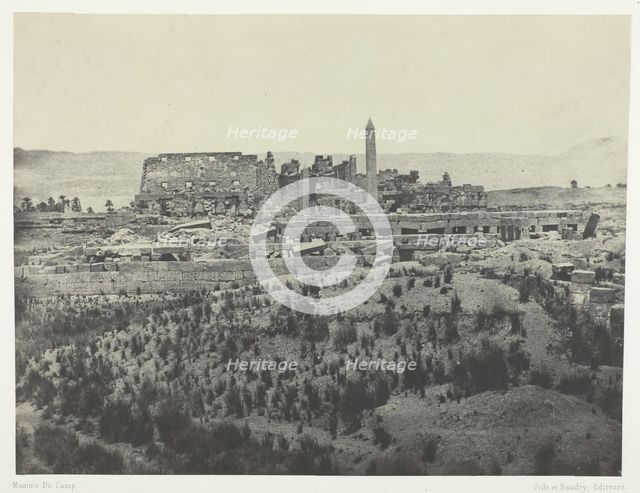 Palais de Karkak, Vue générale des Ruines, Prise a l'est; Thèbes, 1849/51, printed 1852. Creator: Maxime du Camp.