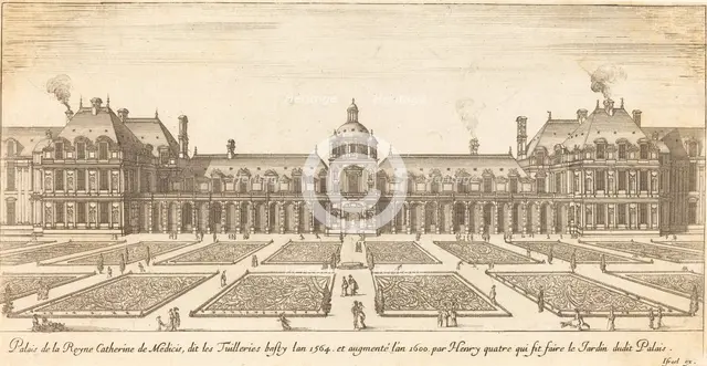 Palais de la Reyne Catherine de Medicis, 1650/1655. Creator: Israel Silvestre.