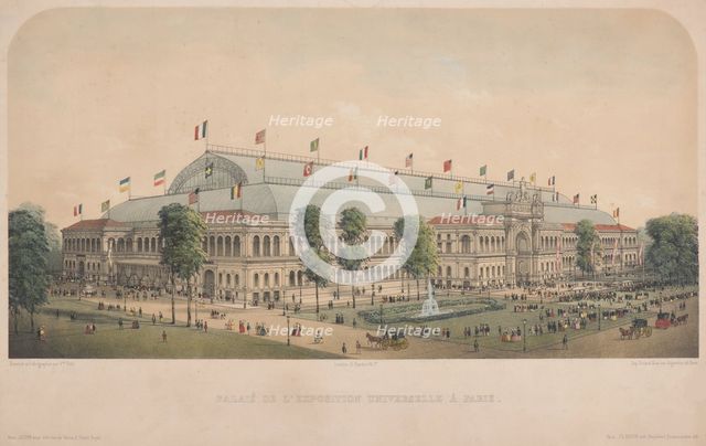 Palais de l'exposition universelle à Paris (Le palais de l'Industrie à Paris). Creator: Petit, Victor (1817-1871).