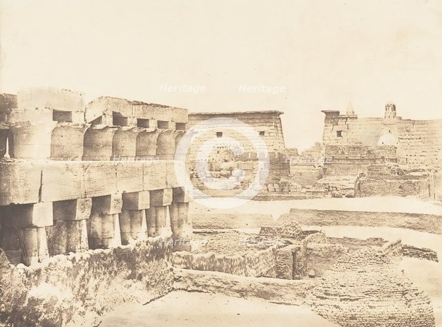 Palais et Village de Louxor, pris du Sud, Thèbes, 1849-50. Creator: Maxime du Camp.