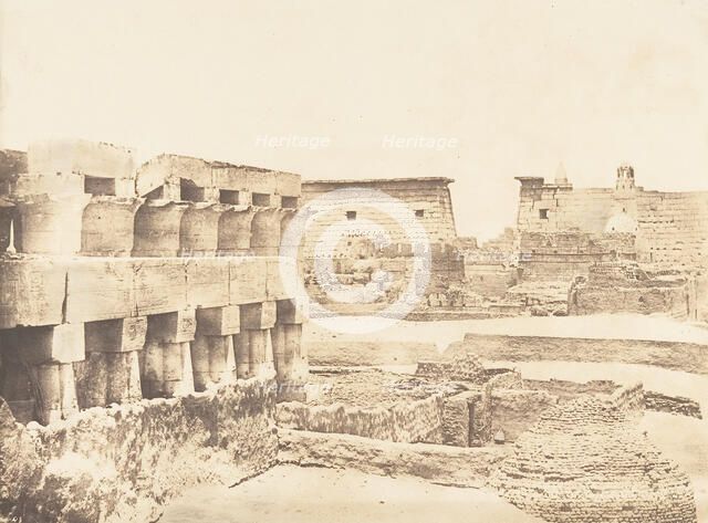 Palais et Village de Louxor, pris du Sud, Thèbes, 1849-50. Creator: Maxime du Camp.