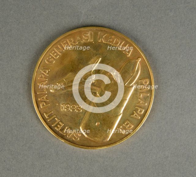Palapa B1 Satellite Medal owned by Dr. Sally K. Ride, ca. 1983. Creator: Unknown.